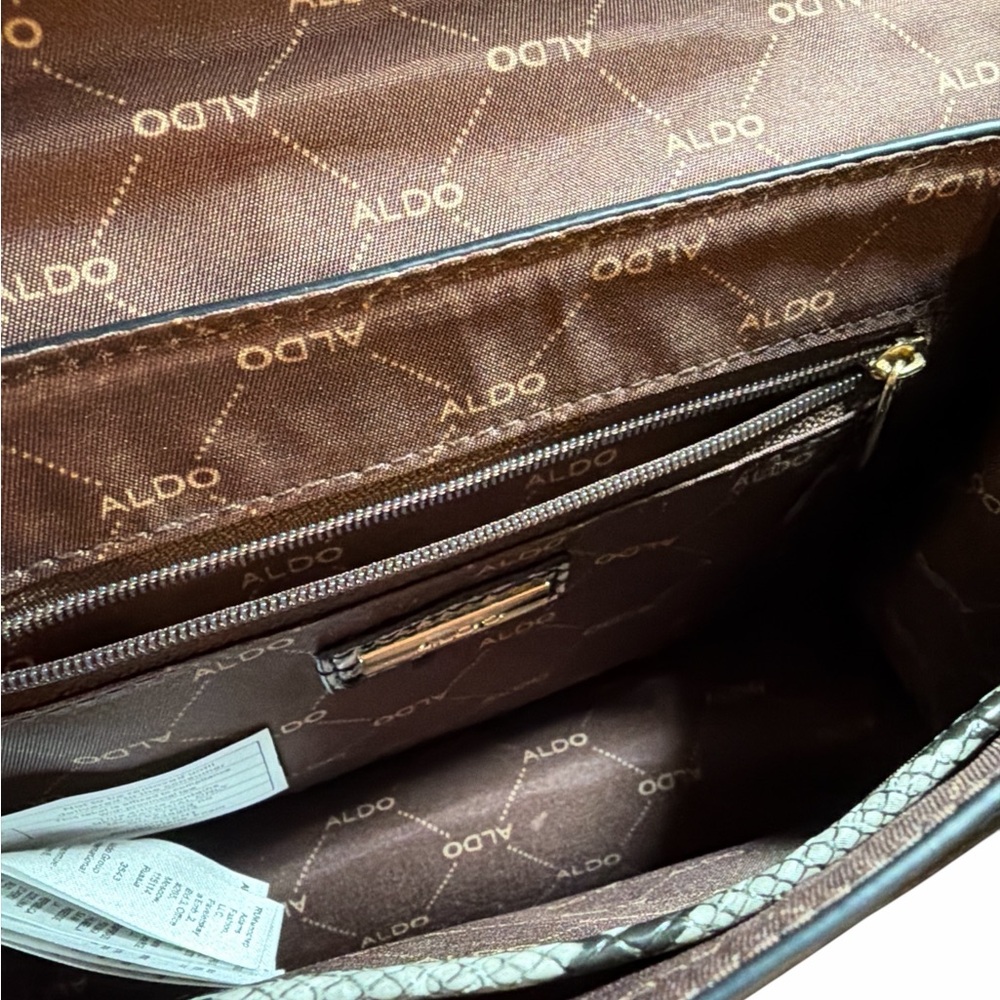 Aldo Greenwald Python Print Messenger Bag | Gold … - image 4